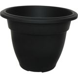 Whitefurze Buiten plantenpot/bloempot/planter - zwart - kunststof - D20 x H16 cm