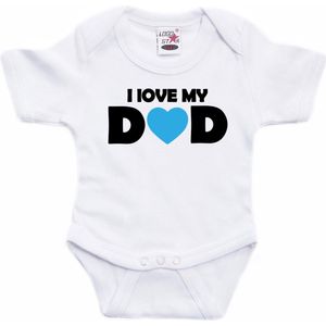 Bellatio Decorations Rompertje - I Love My Dad - Wit - Kraam/Vaderdag Cadeau 92