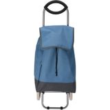 Boodschappen en losse spullen trolley - inhoud 30 liter - blauw - Boodschappentas met wielen