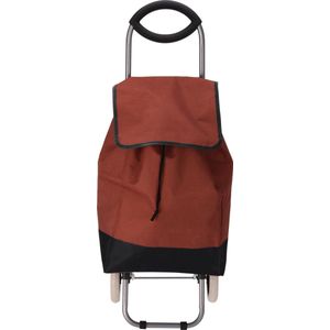 Boodschappen en losse spullen trolley - inhoud 30 liter - rood - Boodschappentas met wielen