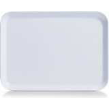 Dienblad - set 2x - rechthoek - wit - kunststof - 24 x 18 cm en 44 x 32 cm