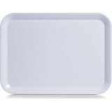 Dienblad - set 2x - rechthoek - wit - kunststof - 24 x 18 cm en 44 x 32 cm