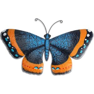 Pro Garden - Wanddecoratie - Vlinder - Metaal - Oranje - 44 x 28 cm