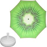 Parasol - Kiwi fruit - D160 cm - incl. draagtas - parasolvoet - 42 cm