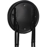 Home &amp; Styling Bijzet krukje/stoel - 4x - Opvouwbaar - Zwart - Ribcord - D33 x H49 cm