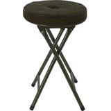 Home & Styling Bijzet krukje/stoel - 4x - Opvouwbaar - Donkergroen - Ribcord - D33 x H49 cm