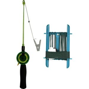 Snowbee Unisex Double Travel Spoel Fall Vliegenhengel, Salie groen/grijs, XS