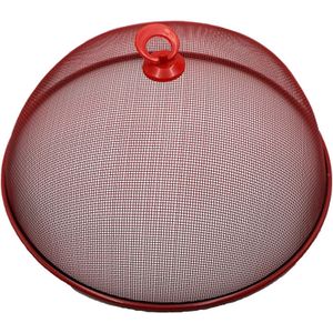 Vliegenkap/voedselkap - rood - metaal -  D35 x H16 cm