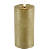 LED kaarsen/stompkaarsen - set 3x - goud - H12,5, H15 en H20 cm - warm wit