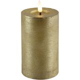 LED kaarsen/stompkaarsen - set 3x - goud - H12,5, H15 en H20 cm - warm wit