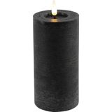 Countryfield LED kaarsen/stompkaarsen - set 3x - zwart -H12,5, H15 en H20 cm - timer