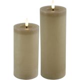 Countryfield - Set 2 LED Kaarsen - Beige - Timer - Warm Wit
