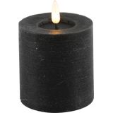LED Kaarsen/Stompkaarsen - set 3x - Zwart - H - H12,5 en H15 cm - Timer