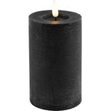 LED Kaarsen/Stompkaarsen - set 3x - Zwart - H - H12,5 en H15 cm - Timer