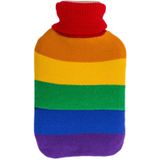 Warmwater kruik - 2x - Pride/regenboog thema kleuren - 2 liter - 18 x 34 cm