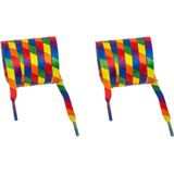 Schoenveters - 2x - Gay Pride/Regenboog Thema Kleuren - Polyester - 140 cm