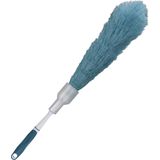 Plumeau/duster - synthetisch - groen/grijs - 55 cm - Stoffer/ragebol/spinnenrager