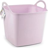 PlasticForte Kuip/emmer/wasmand - flexibel - roze - 43 liter - vierkant - kunststof - 40 x 40 x 44 cm
