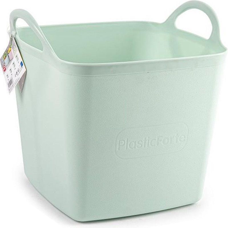 Plasticforte Kuip/emmer/wasmand - flexibel - lichtgroen - 43 liter - vierkant - kunststof - 40 x 40 x 44 cm