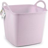 Plasticforte Kuip/emmer/wasmand - flexibel - roze - 27 liter - vierkant - kunststof - 36 x 34 x 37 cm
