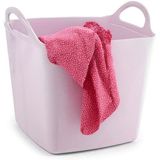 Plasticforte Kuip/emmer/wasmand - flexibel - roze - 27 liter - vierkant - kunststof - 36 x 34 x 37 cm