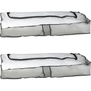 HI opbergtas/beschermhoes beddengoed/kleding - 2x - voor onder bed - 102 x 45 x 15 cm