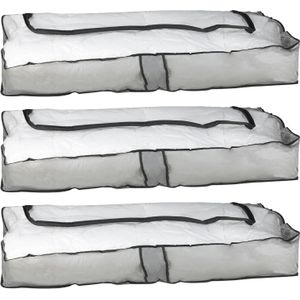 HI opbergtas/beschermhoes beddengoed/kleding - 3x - voor onder bed - 102 x 45 x 15 cm