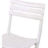 Sunnydays Klapstoel voor buiten/binnen - wit - 41 x 79 cm - stevig kunststof - Bijzet stoelen