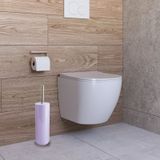 MSV Porto Toilet/wc - 2x - borstel in houder - kunststof - lila paars - 38 cm