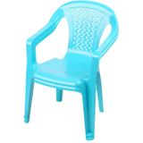 Sunnydays Kinderstoel - 2x - blauw - kunststof - buiten/binnen - L37 x B35 x H52 cm - tuinstoelen