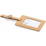 Kofferlabel van eco friendly kurk - 2x - 10 x 6 cm - reis/handbagage labels - gesp bandje