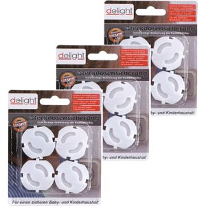 Delight Stopcontactbeveiliging- 12x - wit - stopcontactbeschermers kinderbeveiliging