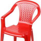 Sunnydays Kinderstoel - 2x - rood - kunststof - buiten/binnen - L37 x B35 x H52 cm - tuinstoelen