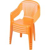 Sunnydays Kinderstoel - 4x - oranje - kunststof - buiten/binnen - L37 x B35 x H52 cm - tuinstoelen