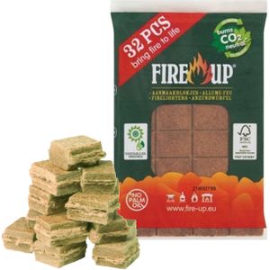 Fire-up Barbecue aanmaakblokjes - 96x - bruin - reukloos - niet giftig - BBQ - Aanmaakblokjes