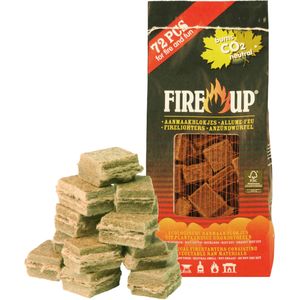 Fire-up Barbecue aanmaakblokjes - 144x - bruin - reukloos - niet giftig - BBQ