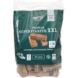 BBQ starterspakket - houtskool briketten 5 kilo - barbecue superstarter aanmaakblokjes 34x