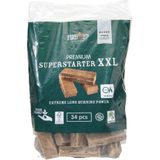 BBQ starterspakket - houtskool briketten 10 kilo - barbecue superstarter aanmaakblokjes 34x