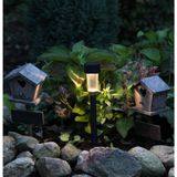 Luxform Solar tuinlamp - 4x - zwart - LED warm wit - oplaadbaar - D4,7 x H32,5 cm