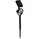 LuxForm Solar tuinlamp/spotlamp - 2x - zwart - LED Softtone effect - oplaadbaar - L8 x B5,5 x H35 cm