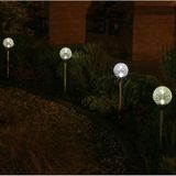 LuxForm Solar tuinlamp - 2x - RVS - LED Softtone effect - oplaadbaar - D12 x H55 cm