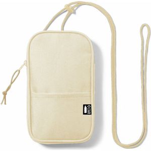 Draagtas/smartphone/schoudertas - klein model - beige - heren/dames - 19 x 11 x 2 cm - Festival/strand/wandeling