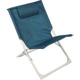 Sunnydays Havana camping/strand stoel - 2x - aluminium - inklapbaar - blauw - L49 x B62 x H61 cm