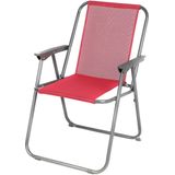 Sunnydays Picnic camping/strand stoel - 4x - aluminium - inklapbaar - roze - L53 x B55 x H75 cm