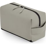 Bagbase Toilettas/make-up tas Monaco - lederlook coating - mat beige - 25 x 12 x 15 cm - luxe uitstraling