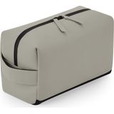 Bagbase Toilettas/make-up tas Monaco - lederlook coating - mat beige - 25 x 12 x 15 cm - luxe uitstraling