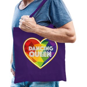 Bellatio Decorations Gay Pride tas - dancing queen - katoen - 42 x 38 cm - LHBTI
