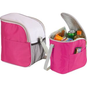 Kleine koeltas/Lunch tas model Glaciaal - 2x - 23 x 16 x 26 cm - 1 vaks - roze/grijs - 9 Liter