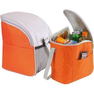 Kleine koeltas/Lunch tas model Glaciaal - 2x - 23 x 16 x 26 cm - 1 vaks - oranje/grijs - 9 Liter - Koeltas