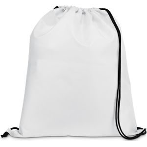 Gymtas/lunchtas/zwemtas met rijgkoord - voor kinderen - wit - 35 x 41 cm - rugtas